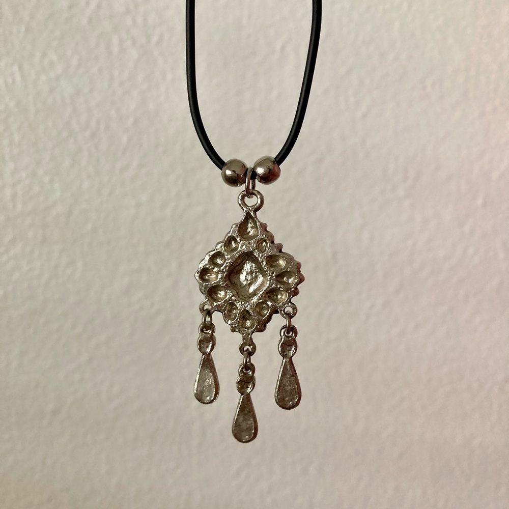 Turqouise Pendant With Cord Necklace - Picture 2 of 2